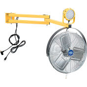 Global Industrial LED Dock Light w/ 40"L Arm & Fan, 40W, 4900 Lumens, 5000K, On/Off Switch