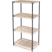 Nexel®, Nexelite®, 4 Tier, Vented Plastic Mat Shelving Unit, 48"W x 21"D x 54"H