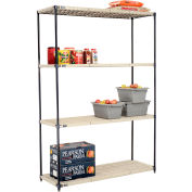 Nexel®, Nexelite®, 4 Tier, Vented Plastic Mat Shelving Unit, 60"W x 21"D x 86"H
