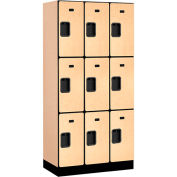 Salsbury Designer Wood Locker 33368 - Triple Tier 3 Wide 12"W x 18"D x 24"H Maple