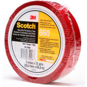 3M Scotch® 660 Light Duty Packaging Tape 2" x 72 Yds. 2 Mil Red - Pkg Qty 24