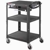 Global Industrial™ Steel Mobile Workstation Cart with Slide out keyboard & Mouse Shelf - Black