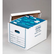 Boîtes de rangement pour dossiers de transfert industriel™ mondial, 15 po L x 12 po L x 10 po H, blanc, qté par paquet : 20
