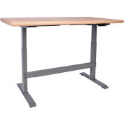 Global Industrial™ Electric Adjustable Height Workbench, Maple Safety Edge, 60"W x 30"D, Gray