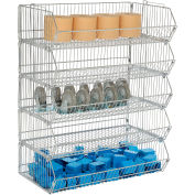 Global Industrial™ Modular Wire Stacking Bin Basket Rack, 36"W x 20"D x 45"H, 5 Wire Bins