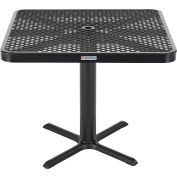 Global Industrial 36" Square Outdoor Dining Table, 29"H, Expanded Metal, Black