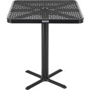 Global Industrial 36" Square Bar Height Outdoor Dining Table, 42"H, Expanded Metal, Black