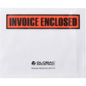 Global Industrial™ Panel Face Envelopes, « Facture jointe », 4-1/2"L x 5-1/2"W, Orange, 1000/Pk