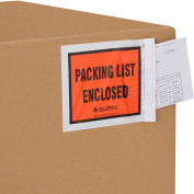 Global Industrial Full Face Envelopes, "Packing List Enclosed",5-1/2"Wx4-1/2"L, Orange,1000/Pk
