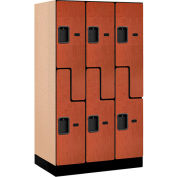 Salsbury Designer Wood Locker 37351 - Z-Style 3 Wide 12"W x 21"D x 60"H Cherry