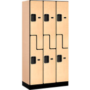 Salsbury Designer Wood Locker 37368 - Z-Style 3 Wide 12"W x 18"D x 72"H Maple
