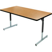 Allied Plastics Computer and Activity Table - Adjustable Height - 72" x 30" - Oak