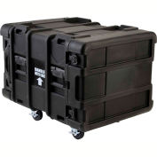Étagères 8U Roto Shock pour boîtes SKB, 24 po, 3SKB-R908U24, noir, verrou à clé, résistant à l'eau
