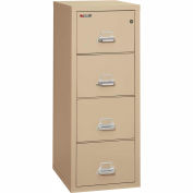 Fireking Fireproof 4 Drawer Vertical File Cabinet - Letter Size 18"W x 25"D x 53"H - Putty