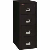 FireKing ignifuge 4 tiroir classeur Vertical - lettre taille 18 "W x 31-1/2 « D x 53 » H - noir