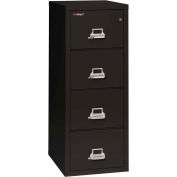 Fireking Fireproof 4 Drawer Vertical File Cabinet - Legal Size 21"W x 25"D x 53"H - Black