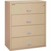 Fireking Fireproof 4 Drawer Lateral File Cabinet - Letter-Legal Size 44-1/2"W x 22"D x 53"H - Putty