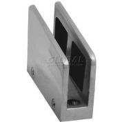 Lavi Industries, Satin Stainless Steel Flat Back Glass Clip Pour 1/2 » Verre