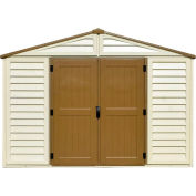 Hangar de rangement en vinyle DuraMax WoodBridge 40214 10-11/16' W x 8-1/16 serait x 7-5/8' H, comprenant la Fondation