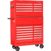 Global Industrial™ 42-3/8 » x 18 » x 60-7/8 » 21 Tiroir Red Roller Tool Cabinet & Chest Combo