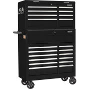 Global Industrial™ 42-3/8 » x 18 » x 60-7/8 » 21 Tiroir Black Roller Tool Cabinet & Chest Combo