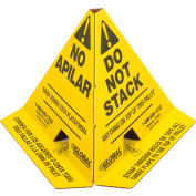 Global Industrial™ "Do Not Stack" Printed Trilingual Pallet Cones, Yellow, 50/Pack