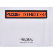 Global Industrial™ Packing List Enveloppes W/Print, 4-1/2"L x 5-1/2"W, Orange, 1000/Pack