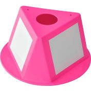 Global Industrial Inventory Control Cone W/ Dry Erase Decals, Hot Pink