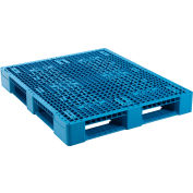 Global Industrial™ Rackable & Stackable Pallet, Poly, 4 voies, 48 « x40 », 30000 Lb Stat Cap, Bleu