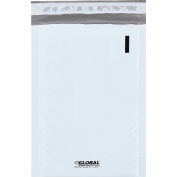 Global Industrial Bubble Lined Poly Mailers, #00, 5"W x 10"L, White, 250/Pack