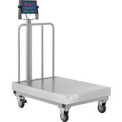 Global Industrial™ NTEP Mobile Bench Scale w / Backrail, écran LED, 1 000 lb x 0,2 lb