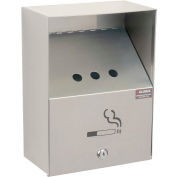 Cendrier extérieur à installation murale Global Industrial™, acier inoxydable, 9 po de largeur X 5 po de diamètre X 13 po de hauteur