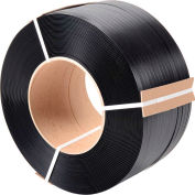 Cerclage industriel™ mondial en polypropylène, 1/2"L x 6000'L x 0,03 » d’épaisseur, 8 » x 8 » Core, Noir