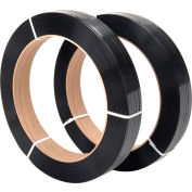 Cerclage industriel™ global en polyester, 1/2"L x 3600'L x 0,02 » d’épaisseur, Noir, qté par paquet : 2