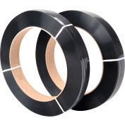 Cerclage industriel™ global en polyester, 1/2"L x 3250'L x 28 » d’épaisseur, Noir, qté par paquet : 2