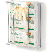 Global Industrial Triple Glove Box Holder, Wire Steel, 11-15/16"W x 3-13/16"D x 14-3/16"H