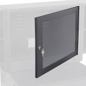 Porte optionnelle avec fenêtre en acrylique pour meuble d'ordinateur repliable Global Industrial™, noire