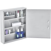 Global Industrial™ Stainless Steel Medical  Cabinet W/Double Key Locks, 14"Wx3-18"Dx17-18"H