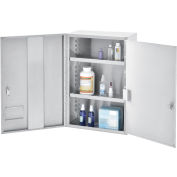 Global Industrial™ Inox Steel Narcotics Cabinet W/Double Door/Double Lock, 16"Wx8"Dx24"H