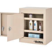 Global Industrial™ Small Narcotics Cabinet, Double Door/Double Lock, 12"W x 8"D x 15"H, Beige