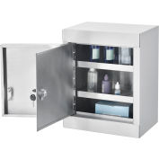 Global Industrial™ Inox Steel Narcotics Cabinet W/Double Door/Double Lock, 12"Wx8"Dx15"H