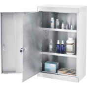 Global Industrial™ Inox Steel Narcotics Cabinet W/Double Door/Double Lock, 18"Wx10"Dx30"H