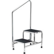 Global Industrial™ Chrome Deux-Step Foot Stool Avec Mainrail