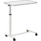 Global Industrial Heavy Duty Overbed Table With H-Base, White Laminate Tabletop