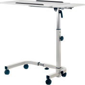 Global Industrial™ Tilting Adjustable Height Mobile Laptop Desk, 30 « W, Blanc