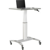 Global Industrial™ Sit-Stand Mobile Desk With Tablet Slot, Gray/Silver