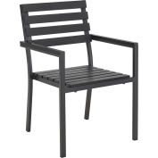 Global Industrial™ Stackable Outdoor Dining Arm Chair, Black, 4 Pack