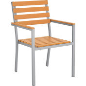 Fauteuil de salle à manger extérieur empilable industriel™ mondial, bronzage, 4 pack