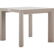 Global Industrial Outdoor Aluminum Slatted Side Table, Tan - Pkg Qty 2