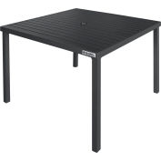 Global Industrial™ 40" Square Aluminum Slatted Dining Table, Black